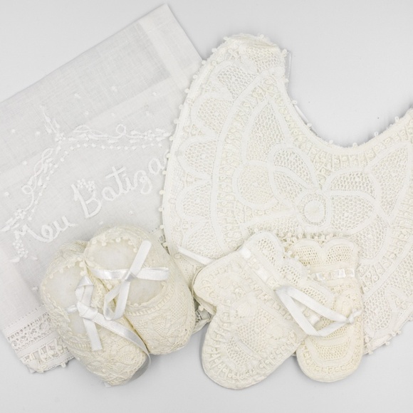 Other - Handmade Baptism Set Lace NWT made in Brazil | Batizado Lace Christening Set